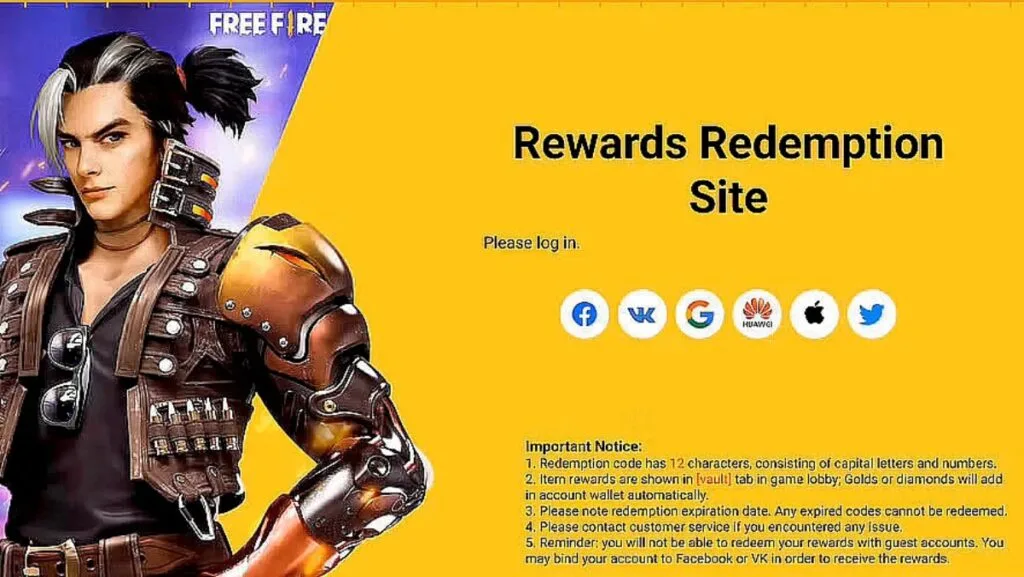 Free Fire Redeem Code Today